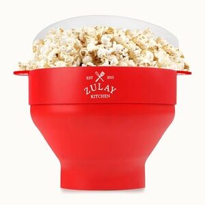 Zulay Microwave Popcorn Popper Bowl Maker with Lid - Collapsible, BPA-Free